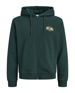 Duża rozpinana męska bluza z kapturem Jack & Jones 12299654 ciemnozielona