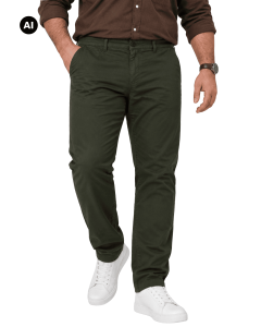 Duże męskie spodnie chinosy Double Urban Outfitters CP-4012 zielone