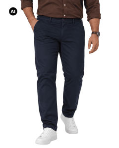 Duże męskie spodnie chinosy Double Urban Outfitters CP-4012 granatowe