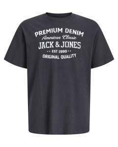 Duża męska koszulka krótki rękaw t-shirt z napisami Jack & Jones 12311939 ciemnogranatowy