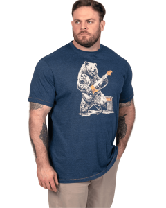 Duża męska koszulka t-shirt z nadrukiem Duke D555 Morley ciemnoniebieski