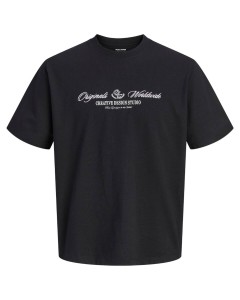 Duża męska koszulka t-shirt Jack & Jones 12306249 czarny