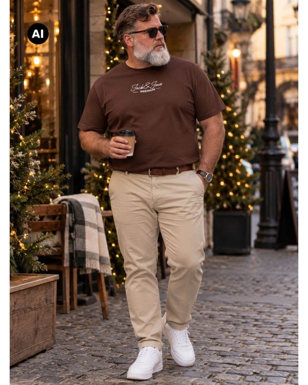 modne stylizacje dla panow plus size
