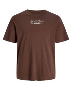 Duża męska koszulka t-shirt Jack & Jones 12311936 brązowy