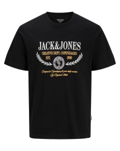 Duża męska koszulka t-shirt Jack & Jones 12305847 czarny