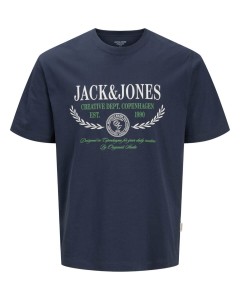 Duża męska koszulka t-shirt Jack & Jones 12305847 ciemnoszary