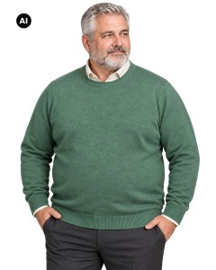 Duży męski sweter gładki wkładany przez głowę Double Urban Outfitters KNIT-8019 zielony