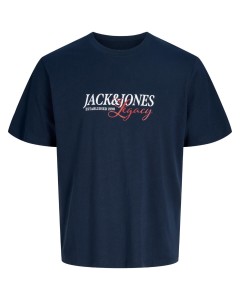 Duża męska koszulka t-shirt Jack & Jones 12299619 granatowy
