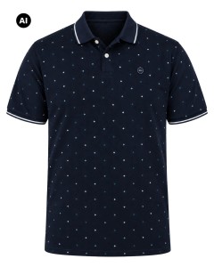 Duża męska koszulka z kołnierzykiem polówka Double Urban Outfitters PS-3036 granatowa