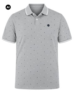 Duża męska koszulka z kołnierzykiem polówka Double Urban Outfitters PS-3036 jasnoszara