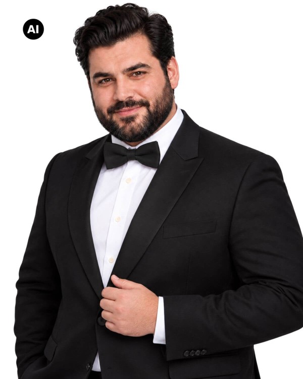 elegancka mucha meska do garnituru