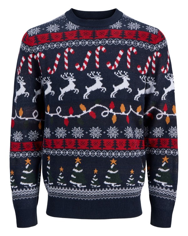 granatowy sweter swiateczny meski 4XL z reniferami