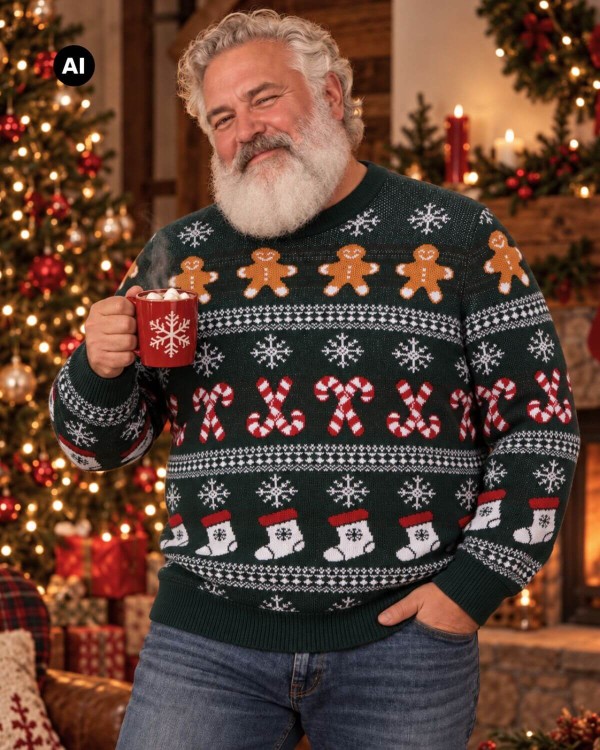 swiateczny sweter z ciastkiem xxl