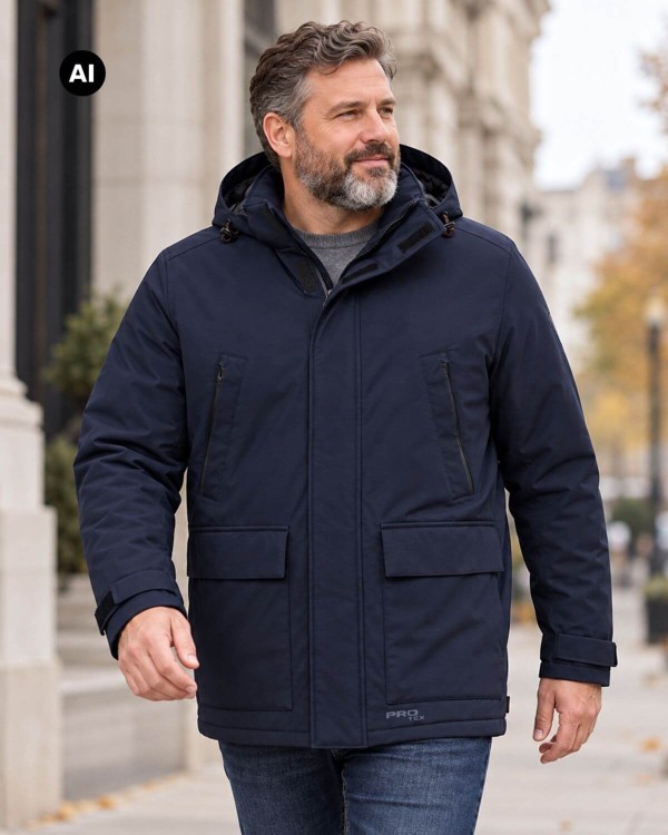 duza meska parka granatowa 3XL