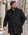 Elegancki czarny plaszcz meski plus size