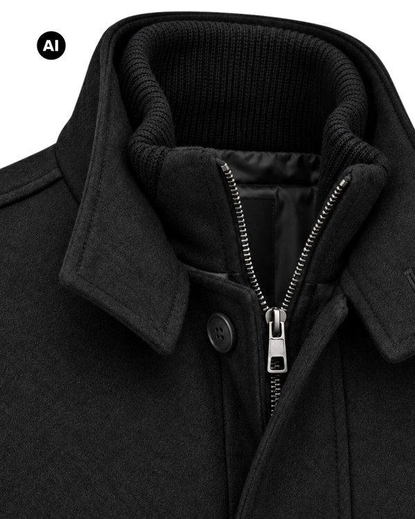 elegancki czarny plaszcz meski plus size
