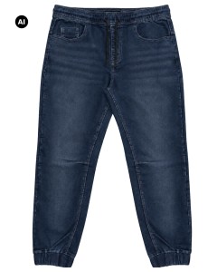 Duże męskie spodnie jeansowe joggery Double Outfitters FP-4133 granatowe