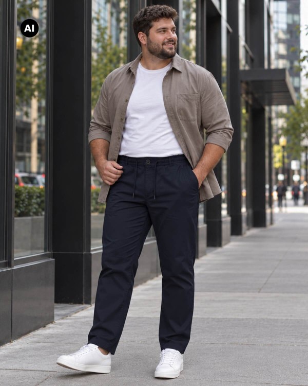 chinosy meskie plus size granatowe
