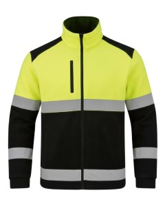Duża bluza męska polarowa odblaskowa JHK Moontex 450 Neostar FLHV450 czarno-żółta