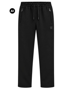 Duże męskie spodnie dresowe Double Outfitters MPAN-6056 czarne