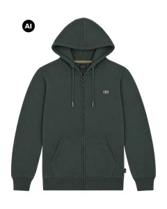 Duża męska bluza z kaprturem Double Outfitters MTOP-1142 szarozielona