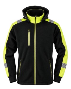 Duża bluza męska polarowa odblaskowa JHK HV NEOPLUS HYBRIDHV500 czarno-żółty