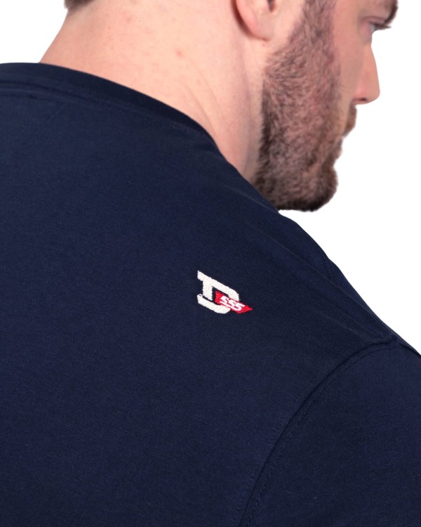 meski t-shirt plus size granatowy z nadrukiem