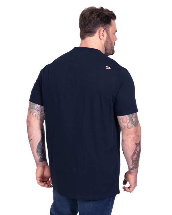 granatowy t-shirt meski xxl z nadrukiem na przodzie