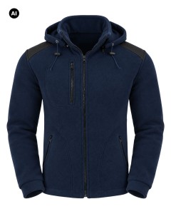Duża bluza męska polarowa JHK FLRA340 HOOD granatowa