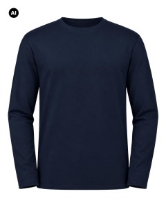Duża męska koszulka z długim rękawem longsleeve JHK TSRA150LKS granatowa