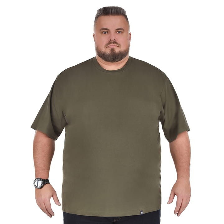 t-shirt dla duzego mezczyzny bez nadruku gladki khaki viking