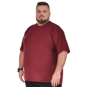 Duża męska gładka koszulka Viking C-neck bordowa