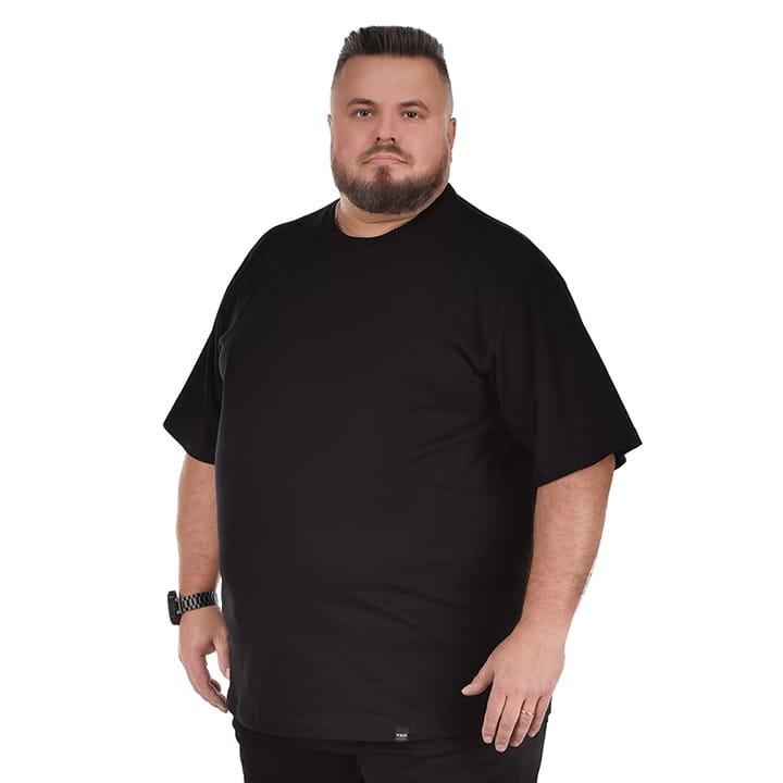 czarny gladki duzy t-shirt koszulka meska dla duzego pana viking bawelniana podkoszulka