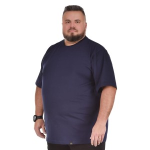 Duża męska gładka koszulka Viking C-neck granatowa