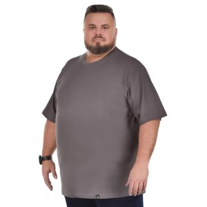 Duża męska gładka koszulka Viking C-neck szara