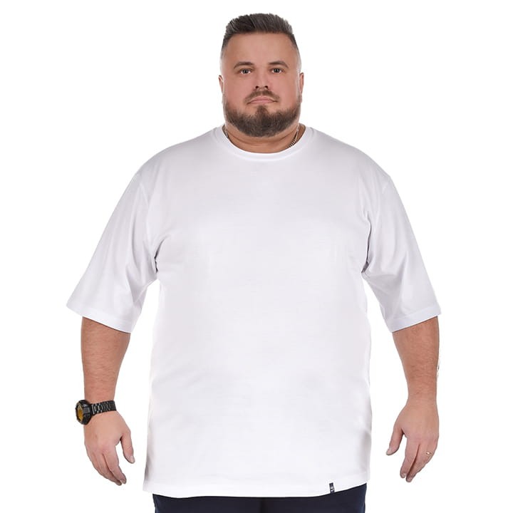 duzy meski t-shirt bez nadruku bialy kolor viking bawelna