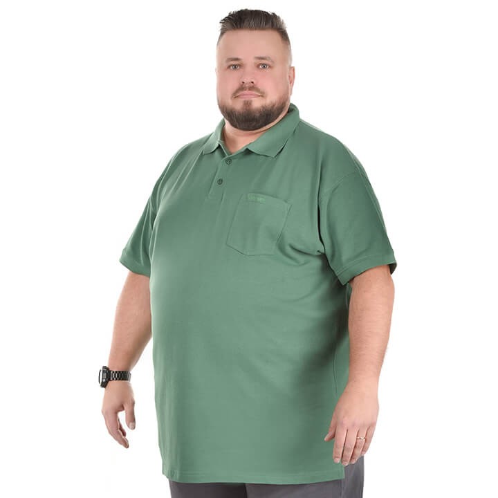 duza meska koszulka polo north 99011 zielona gladka z kolnierzykiem