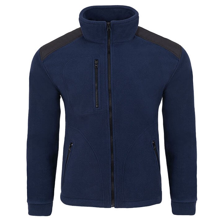 bluza ciepla na zamek z polaru meska duza czarno granatowa JHK