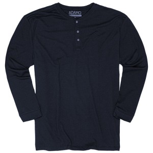 Duża męska koszulka z długim rękawem longsleeve Adamo 139053-360 granatowa