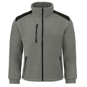 Duża bluza męska polarowa JHK FLRA340 ZC/BK jasnoszaro/czarna