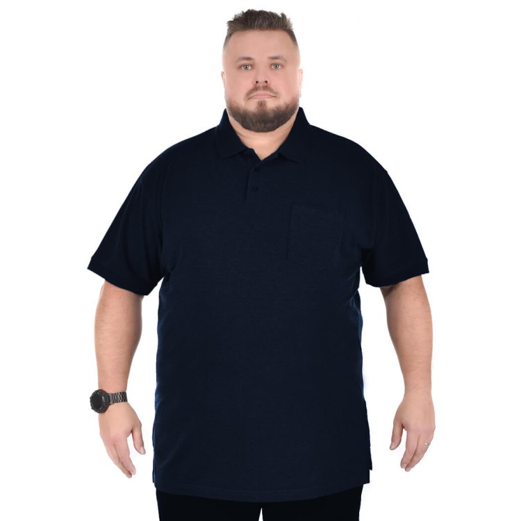 meska koszulka polo north 99011 granatowa gladka z kieszonka