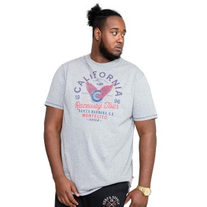 Duży męski t-shirt Duke D555 Barton jasnoszary