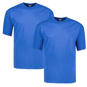 Duża gładka koszulka męska t-shirt Adamo 129420-340 Marlon 2 pak niebieski