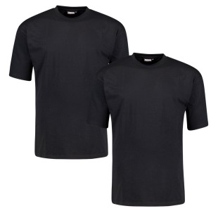 Duża gładka koszulka męska t-shirt Adamo 129420-700 2 pak czarny