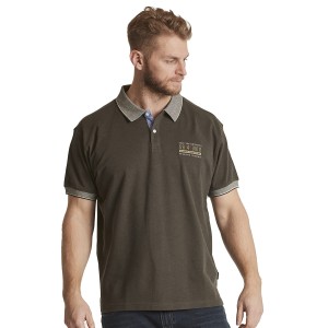 Duża męska koszulka polo na dwa guziki z logo North 56°4 23105B khaki