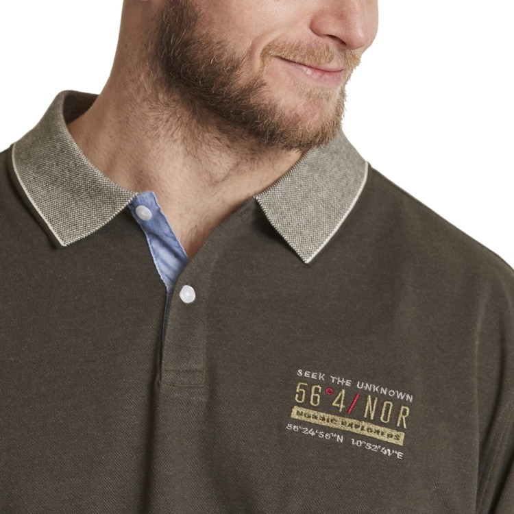23105B - North 56°4 polo with chest embrodery - 0690 Dark Green Melange - Extra 5 120.jpg