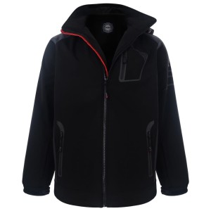  Duża męska kurtka softshell zimowa z kapturem Kam KV39 czarna