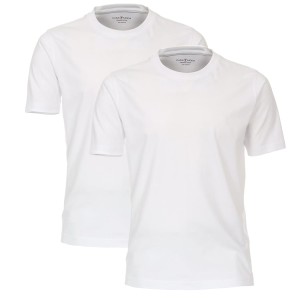 Duże męskie koszulki gładkie t-shirty 2 sztuki Casa Moda 092500-000 białe