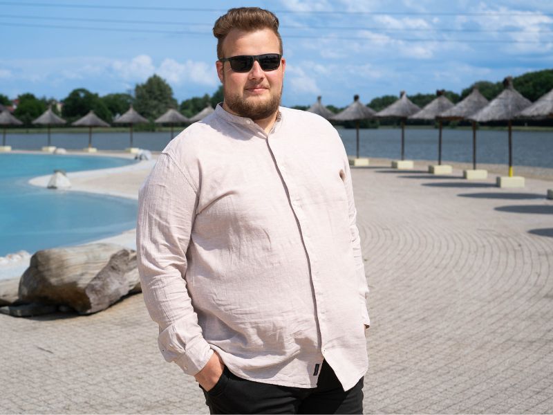 Duża koszula męska lniana dla dużego mężczyzny